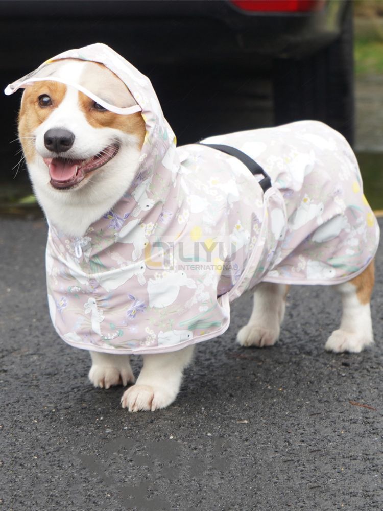 Dog Raincoat Corgi Raincoat Waterproof All-pack Breathable Than Bear Raincoat Waterproof Rain Gear Method Teddy Shiba Inu Poncho