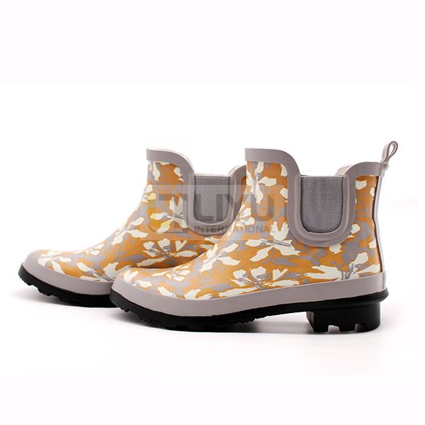 Women's Chelsea Boots Printed Rubber Rain Boots Waterproof Fashion Gumboots