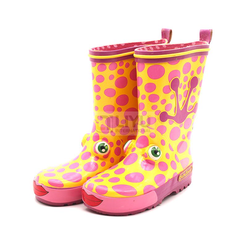 3D Frog Kids Waterproof Outdoor Rubber Boots Boys And Girls Puddle Waterproof Shoes