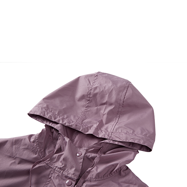 Adult Polyester Fabric Waterproof Raincoat Windproof Jacket Zipper Style with Hood