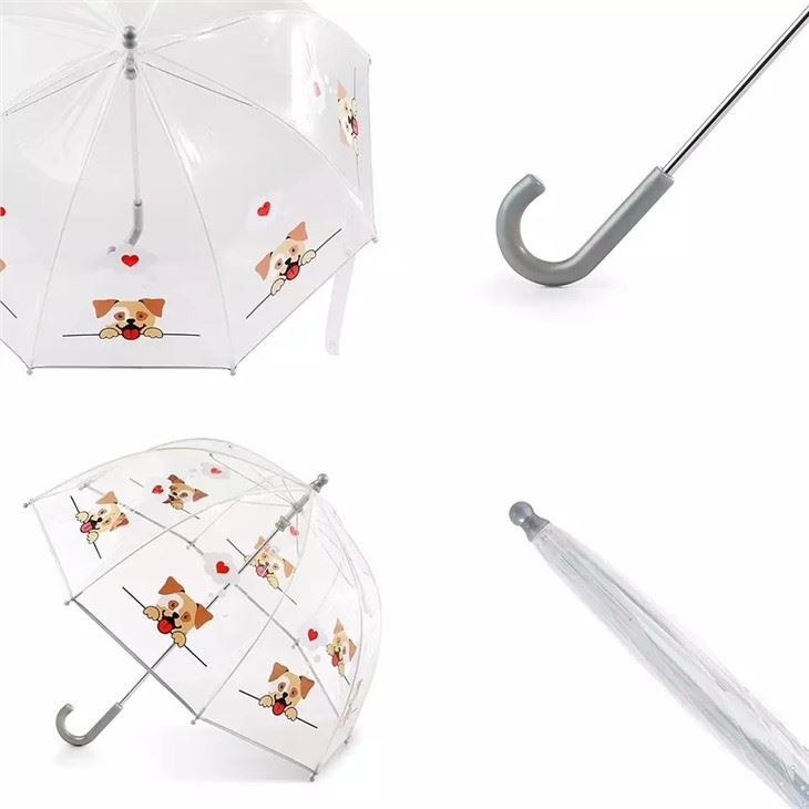 Custom Kids Bubble EVA Clear Dome Umbrella Print Dog Pattern